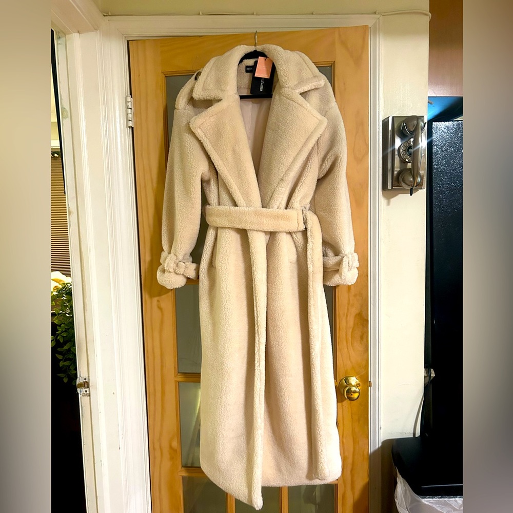 Light Pink Sherpa Trench Coat 💗